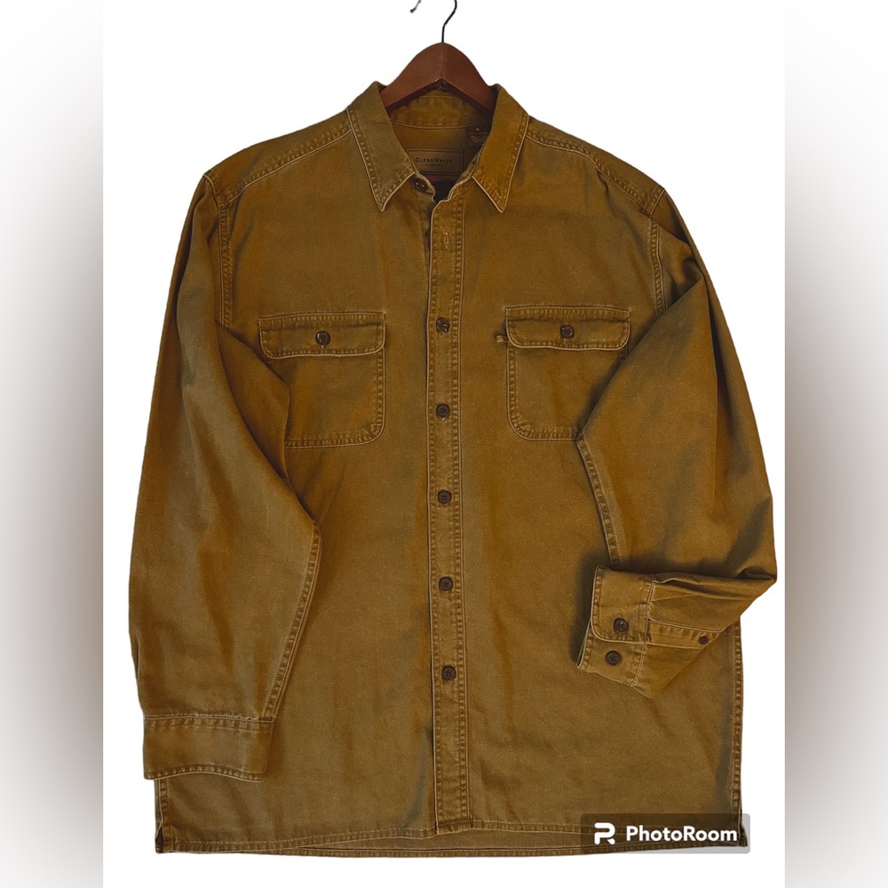 Clearwater Outfitters Men’s Long Sleeve Button Down Shirt 100% Cotton (denim)